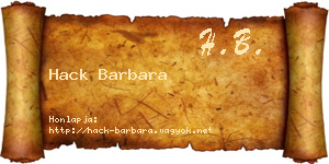 Hack Barbara névjegykártya